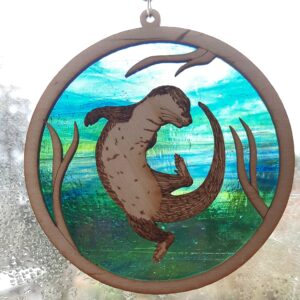 Stained Glass Otter Suncatcher