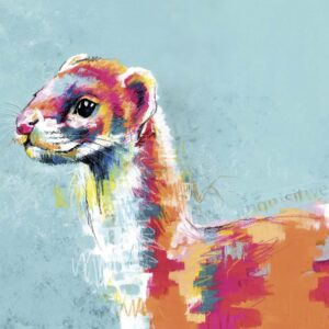 Stoatally Awesome - Original Stoat Painting by Tara Roskell