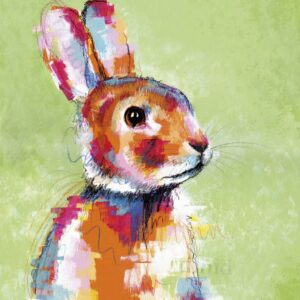 Hoppy Go Lucky - Rabbit Art Print by Tara Roskell