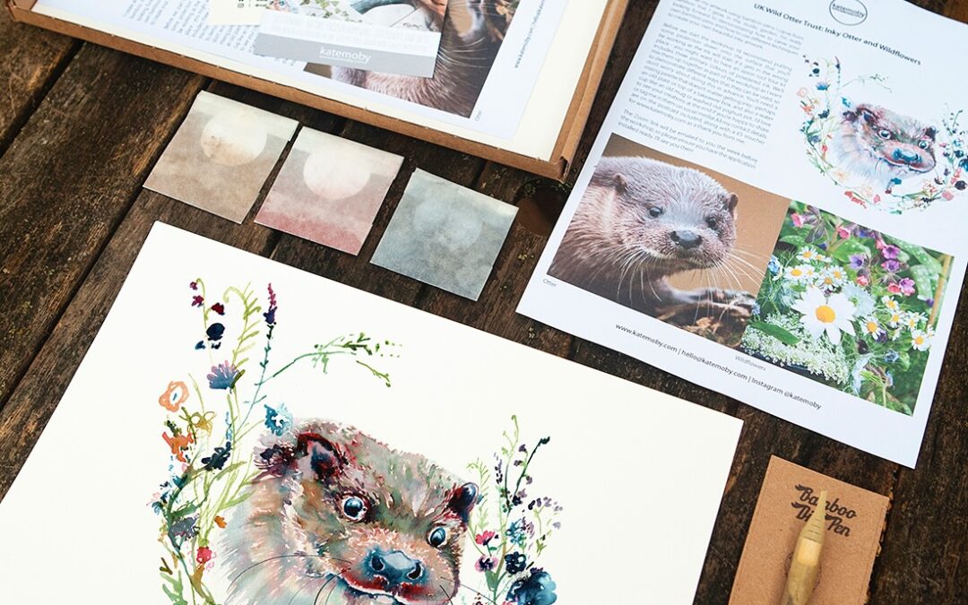 Otter + Wildflower Wreath Online Charity Drawing Workshop