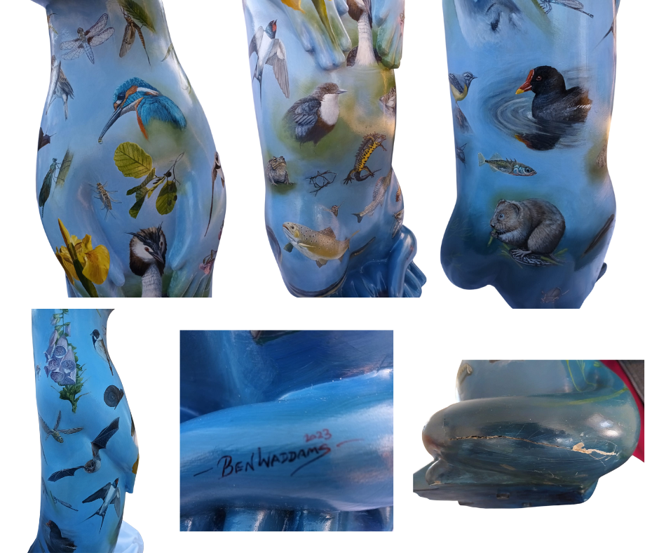 Blue Water One-of-a-Kind Otter Statue by Ben Waddams - Image 3