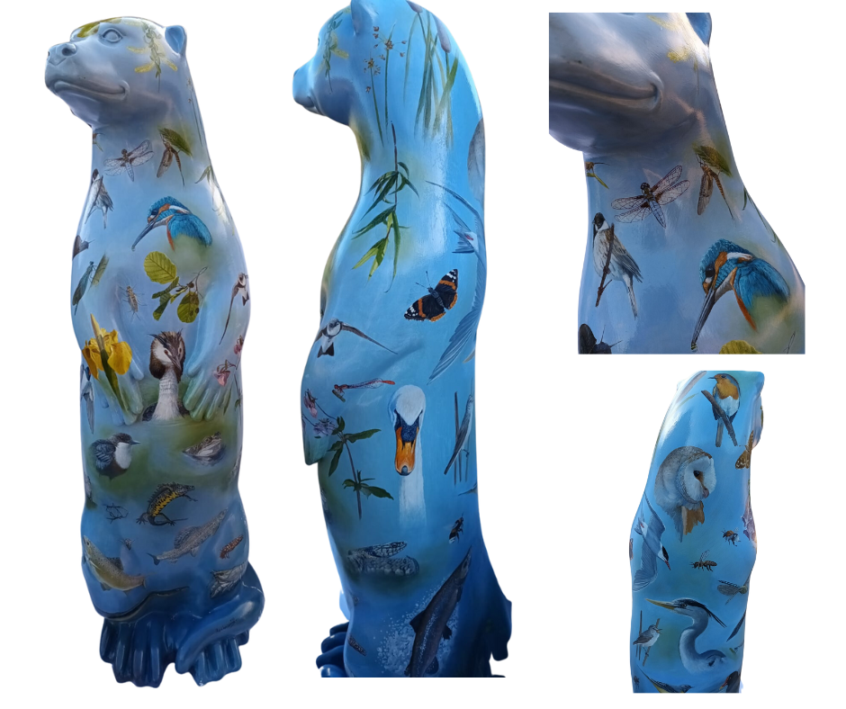 Blue Water One-of-a-Kind Otter Statue by Ben Waddams - Image 2