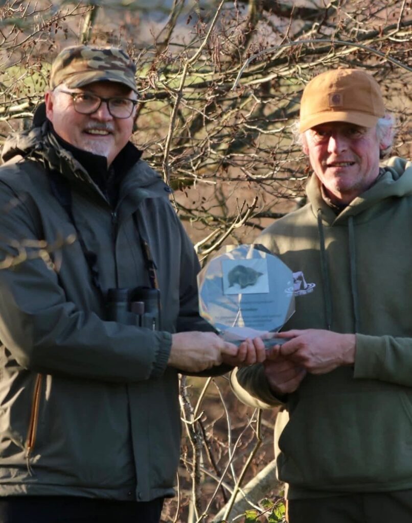 Accepting a UKWOT Award for research into the conservation of Welsh Otters